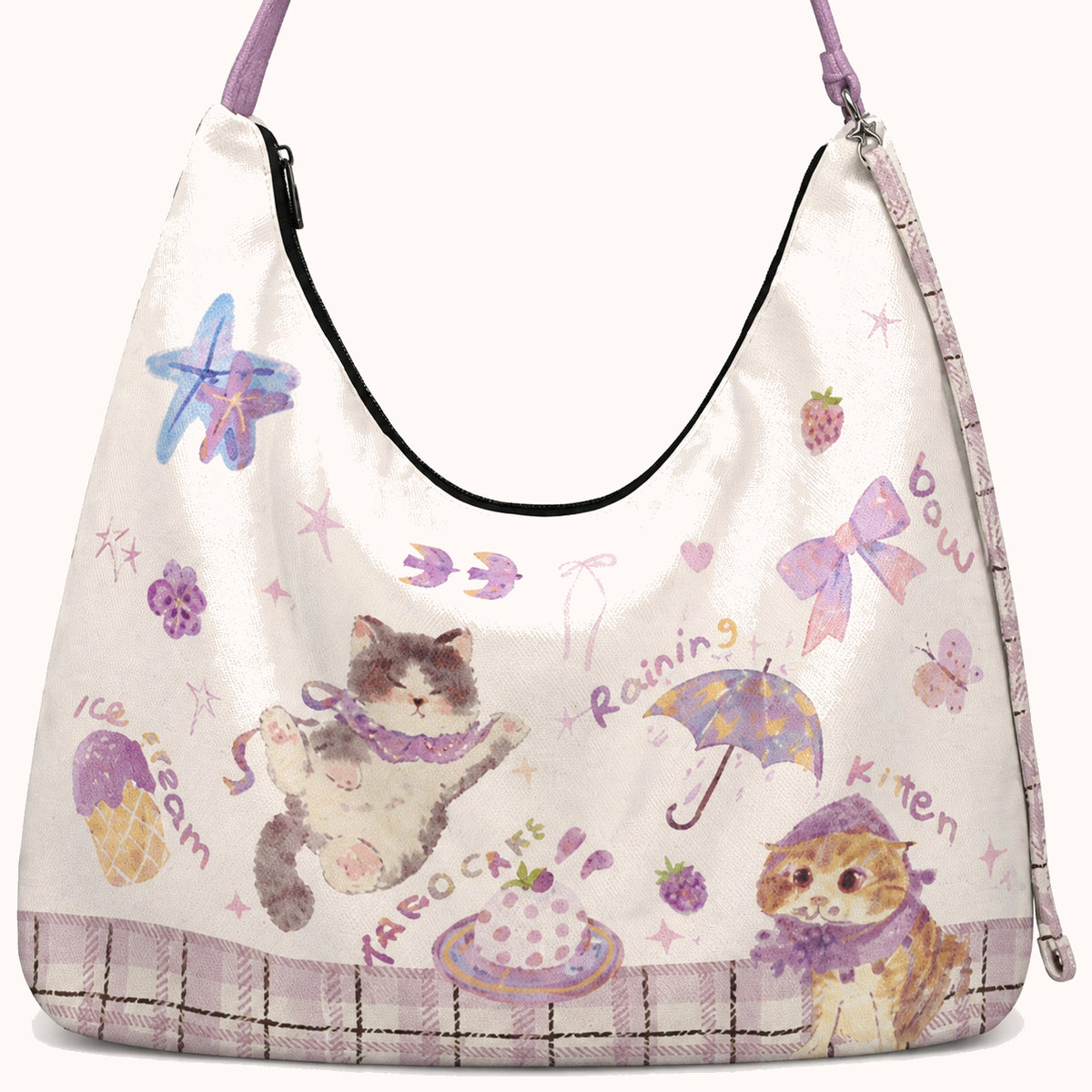 ARIPPULA FEF9F6 | berry-rain-cat-canvas-crossbody-bag | close quality | 020__berry-rain-cat-canvas-crossbody-bag__close-quality.webp