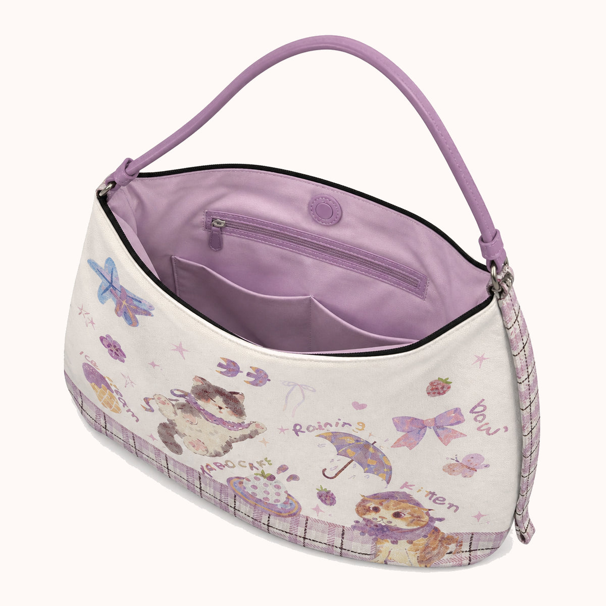 ARIPPULA FEF9F6 | berry-rain-cat-canvas-crossbody-bag | interior | 020__berry-rain-cat-canvas-crossbody-bag__interior.webp