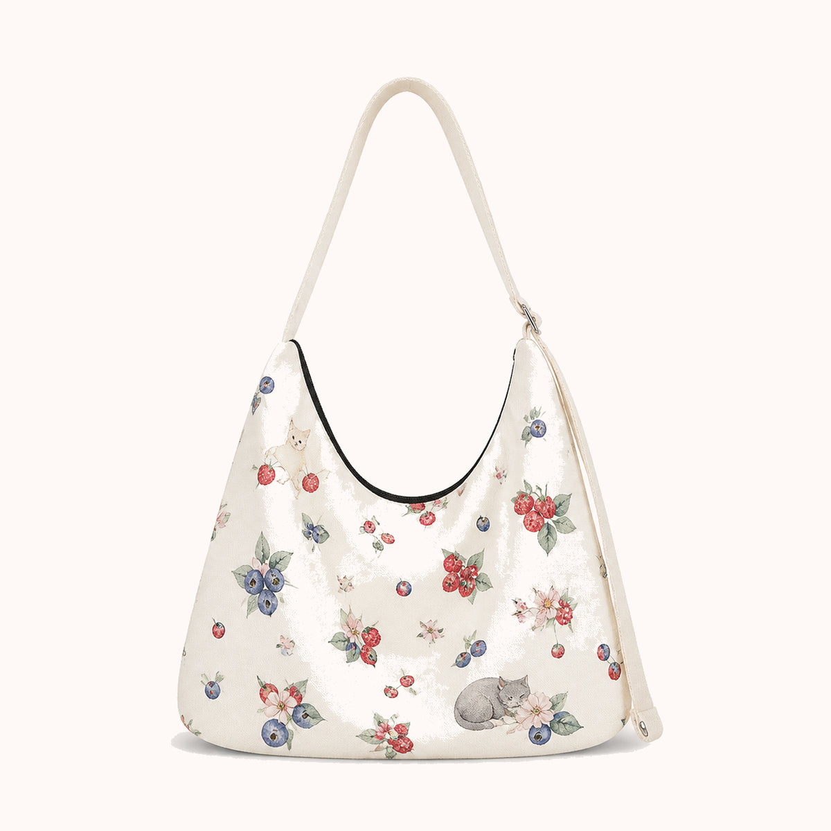 ARIPPULA FEF9F6 | berry-rain-cat-canvas-crossbody-bag | close quality | 021__berry-rain-cat-canvas-crossbody-bag__custom-print__front.webp