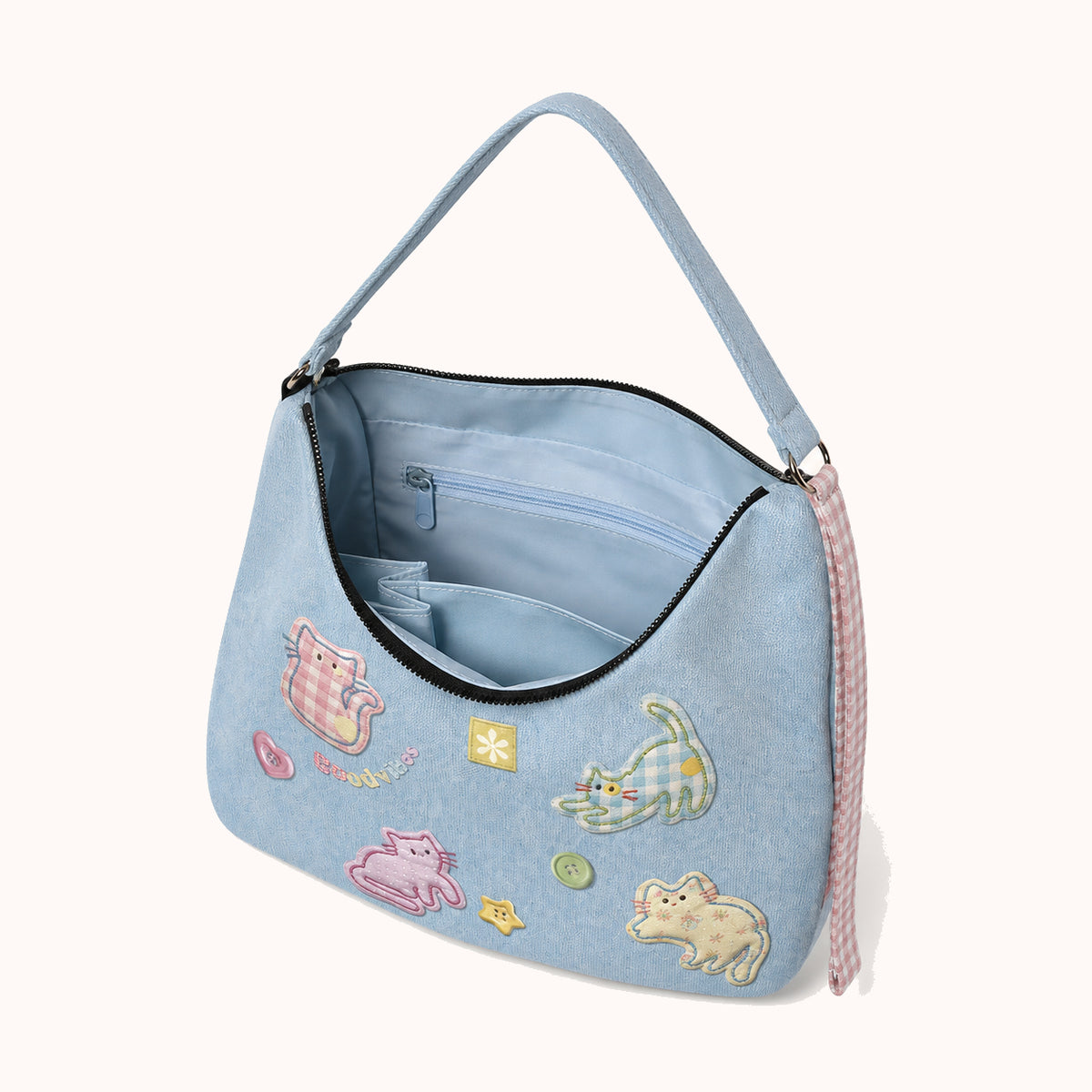 ARIPPULA FEF9F6 | patch-cat-canvas-crossbody-bag | interior | 022__patch-cat-canvas-crossbody-bag__interior.webp