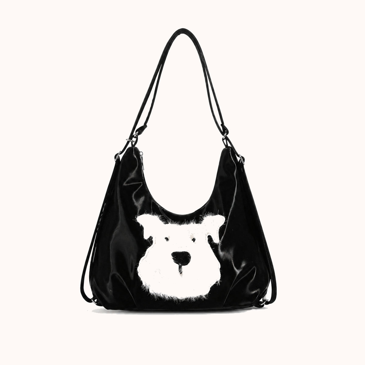 ARIPPULA FEF9F6 | terrier-patent-shoulder-bag | close quality | 026__terrier-patent-shoulder-bag__black__front.webp