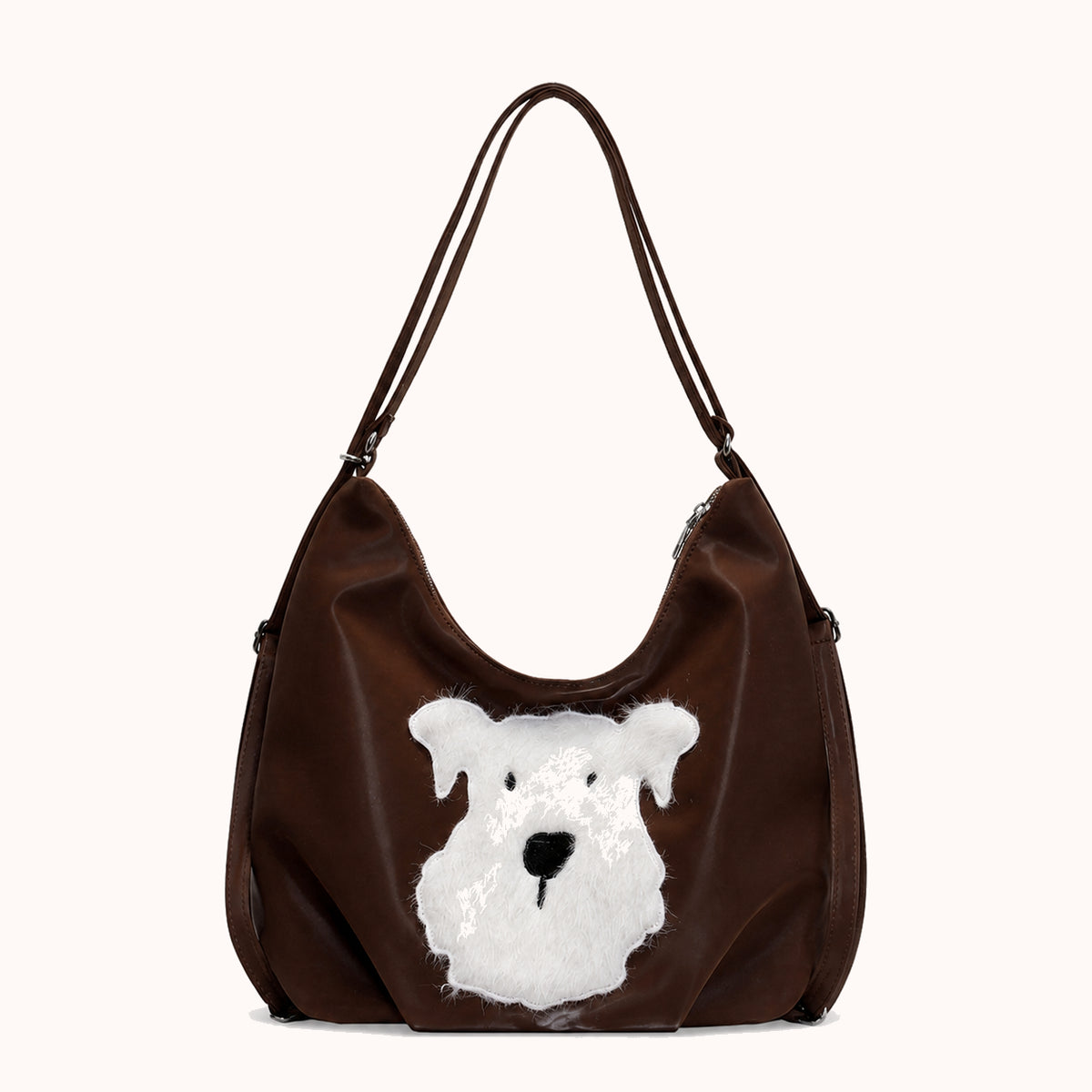ARIPPULA FEF9F6 | terrier-patent-shoulder-bag | close quality | 029__terrier-patent-shoulder-bag__coffee__front.webp