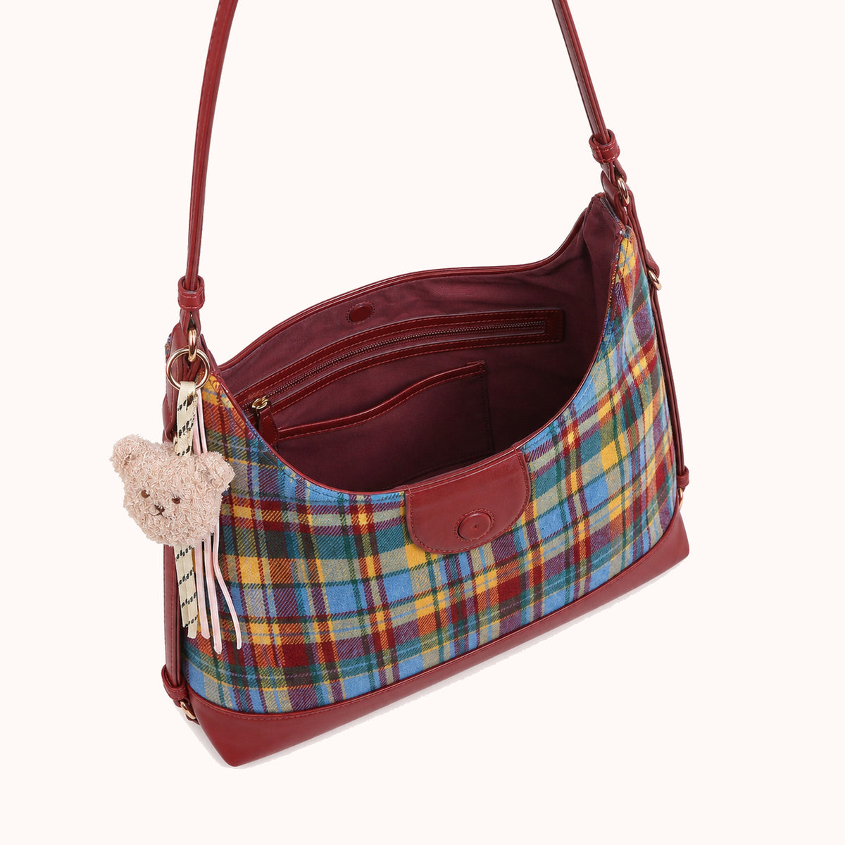 ARIPPULA FEF9F6 | tartan-canvas-shoulder-bag | interior | 030__tartan-canvas-shoulder-bag__interior.webp