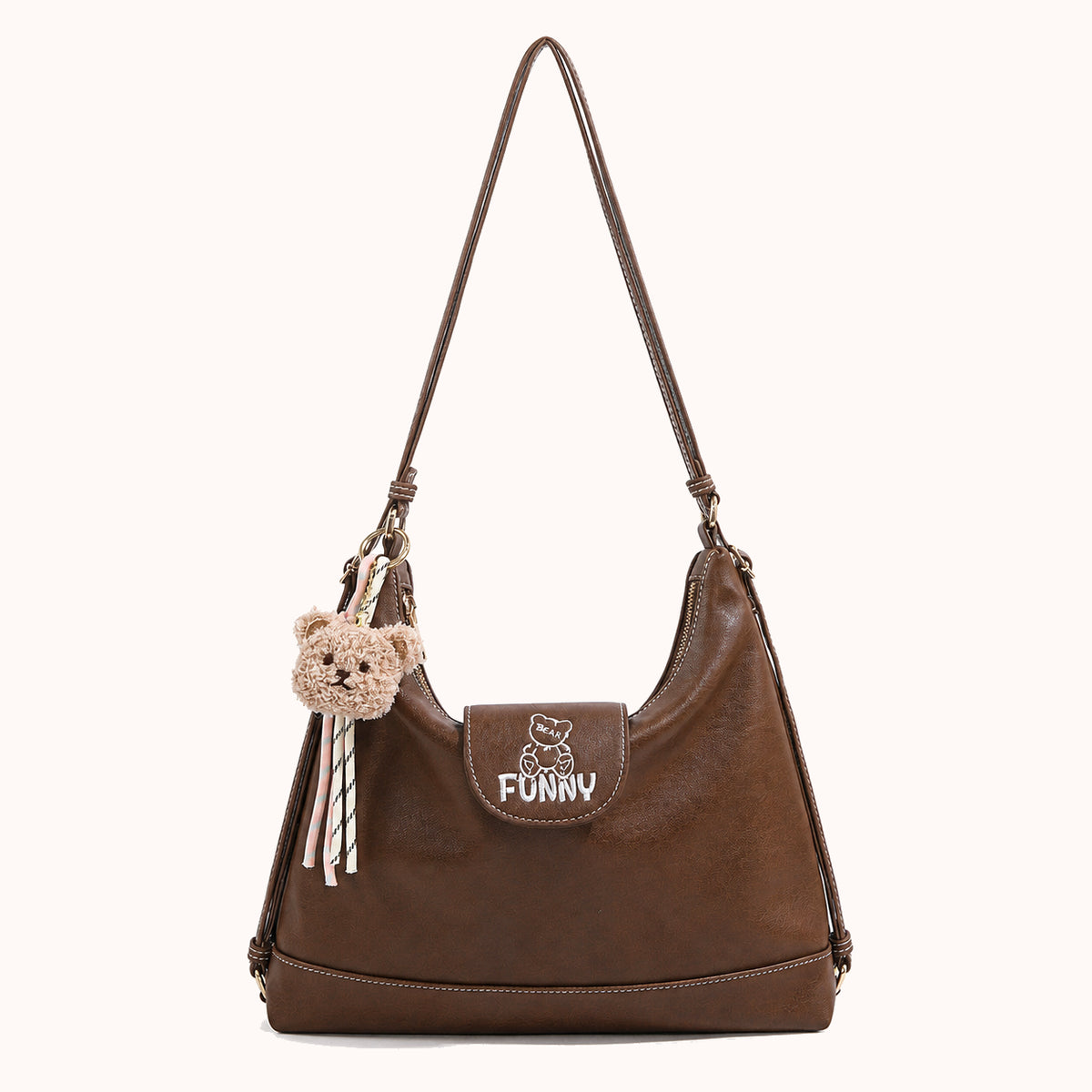 ARIPPULA FEF9F6 | tartan-canvas-shoulder-bag | close quality | 033__tartan-canvas-shoulder-bag__brown__front.webp