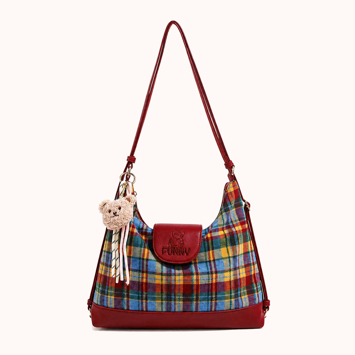 ARIPPULA FEF9F6 | tartan-canvas-shoulder-bag | close quality | 037__tartan-canvas-shoulder-bag__priority-dispatch__front.webp