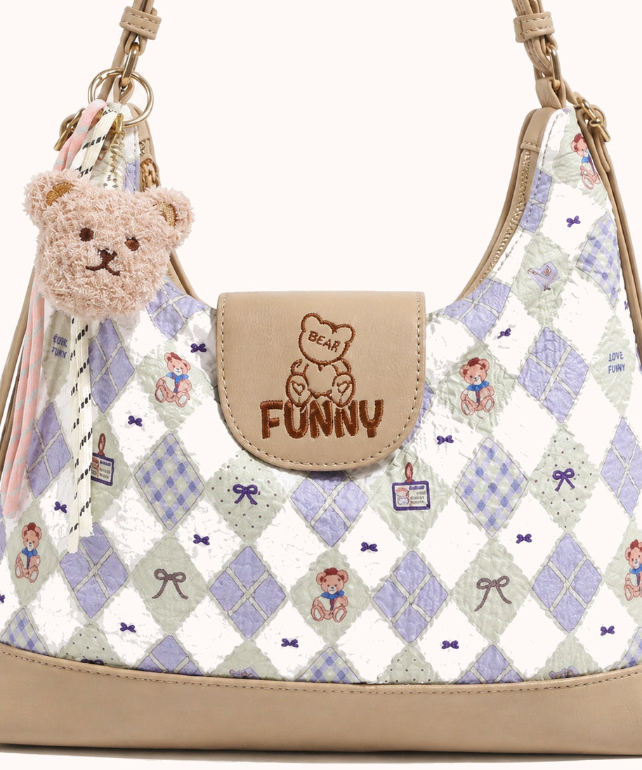 ARIPPULA FEF9F6 | diamond-canvas-shoulder-bag | close quality | 038__diamond-canvas-shoulder-bag__close-quality.webp