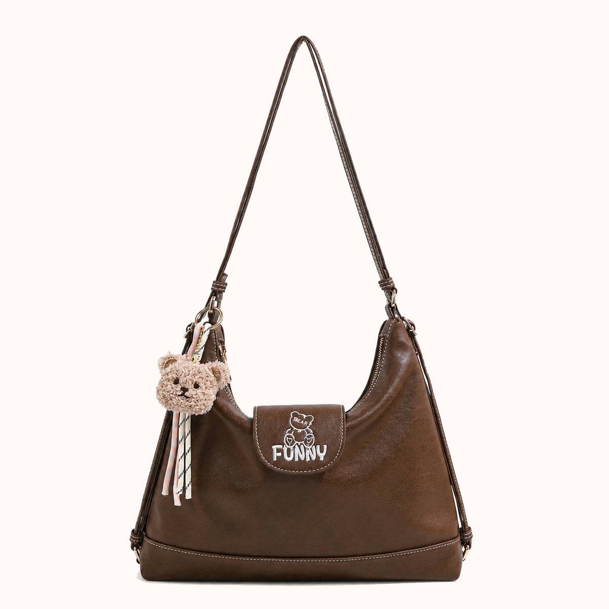 ARIPPULA FEF9F6 | diamond-canvas-shoulder-bag | close quality | 041__diamond-canvas-shoulder-bag__brown__front.webp