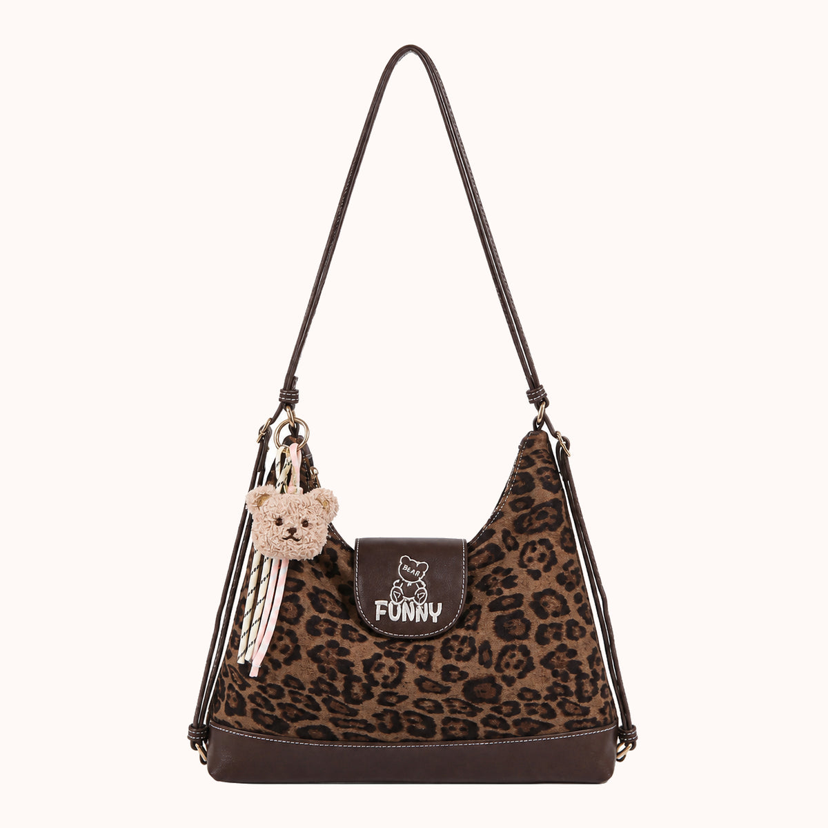 ARIPPULA FEF9F6 | diamond-canvas-shoulder-bag | close quality | 042__diamond-canvas-shoulder-bag__dark-coffee__front.webp