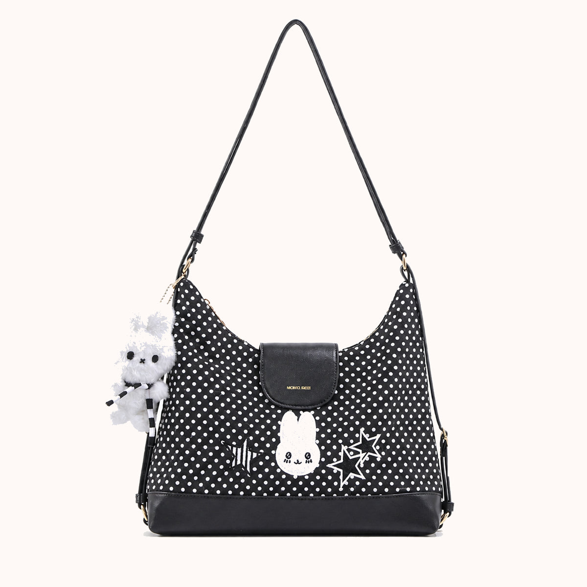 ARIPPULA FEF9F6 | diamond-canvas-shoulder-bag | close quality | 044__diamond-canvas-shoulder-bag__black__front.webp