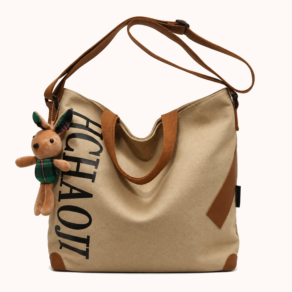 ARIPPULA FEF9F6 | fern-canvas-tote | close quality | 047__fern-canvas-tote__brown__front.webp