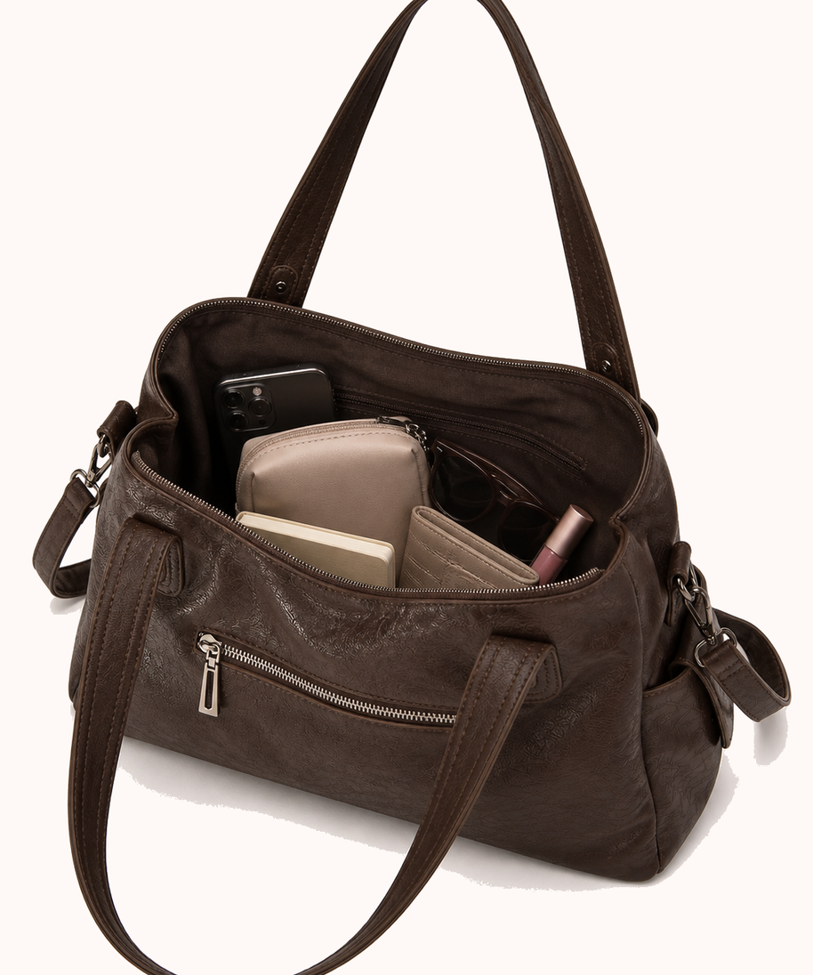 Open bag with everyday accessories