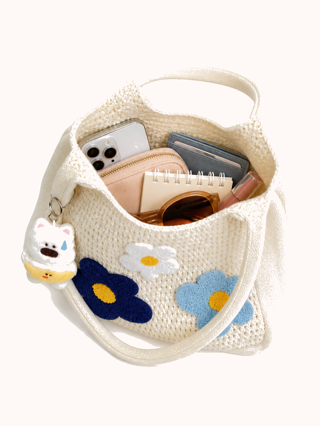 Open bag with everyday accessories