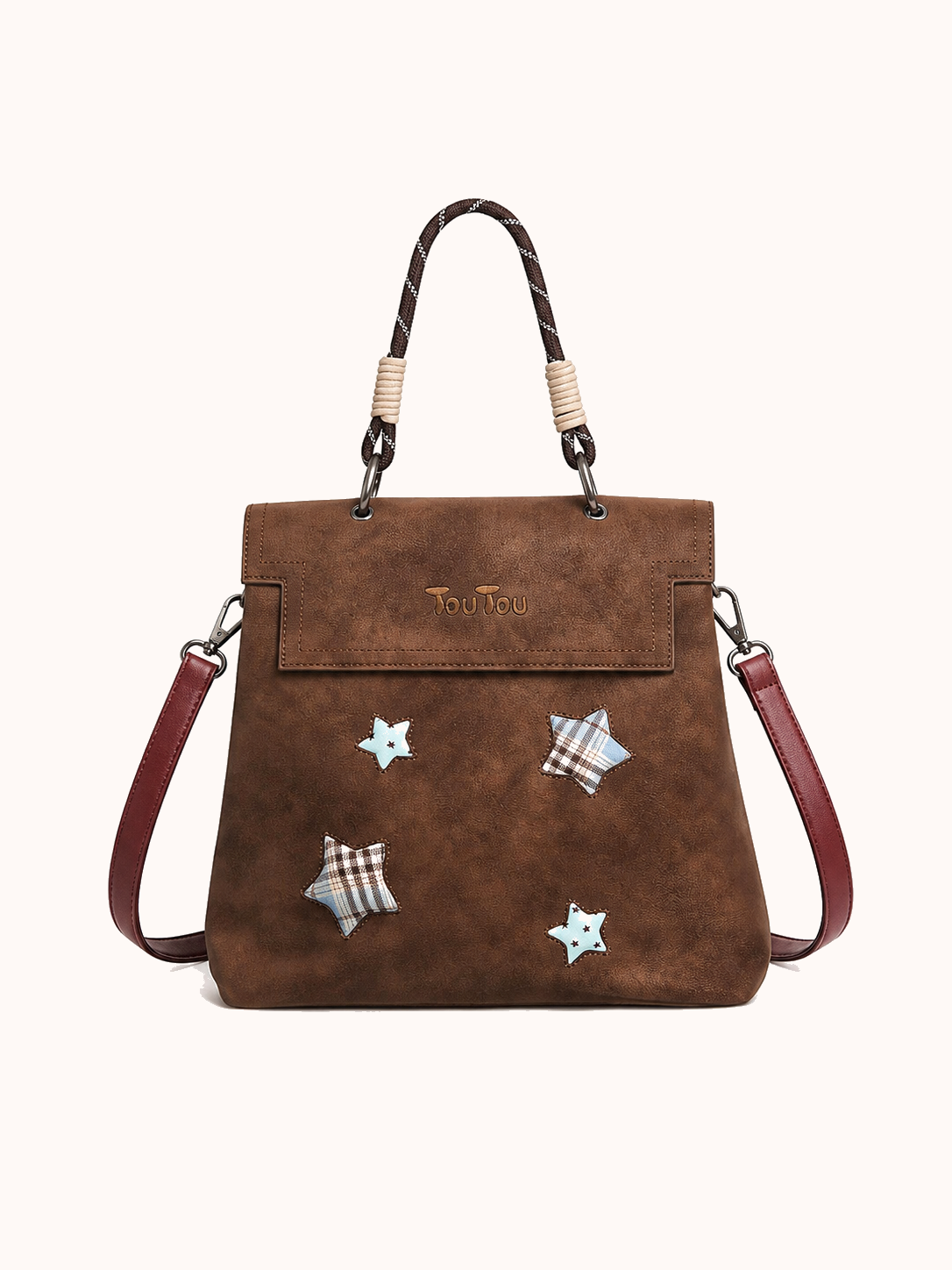 Chocolate + Red Strap front view
