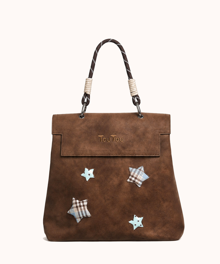 Chocolate + Blue Charm front view