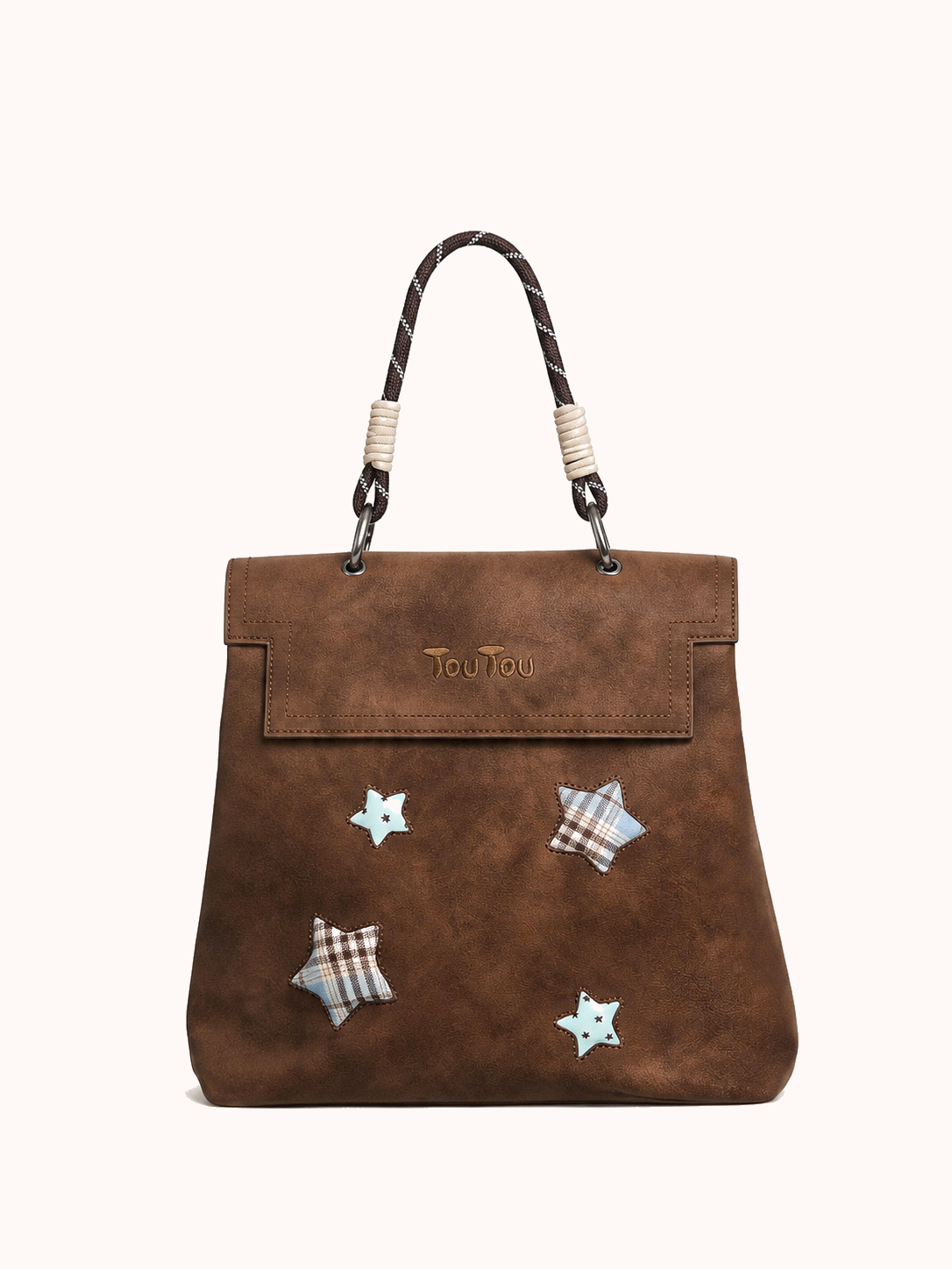 Chocolate + Blue Charm front view