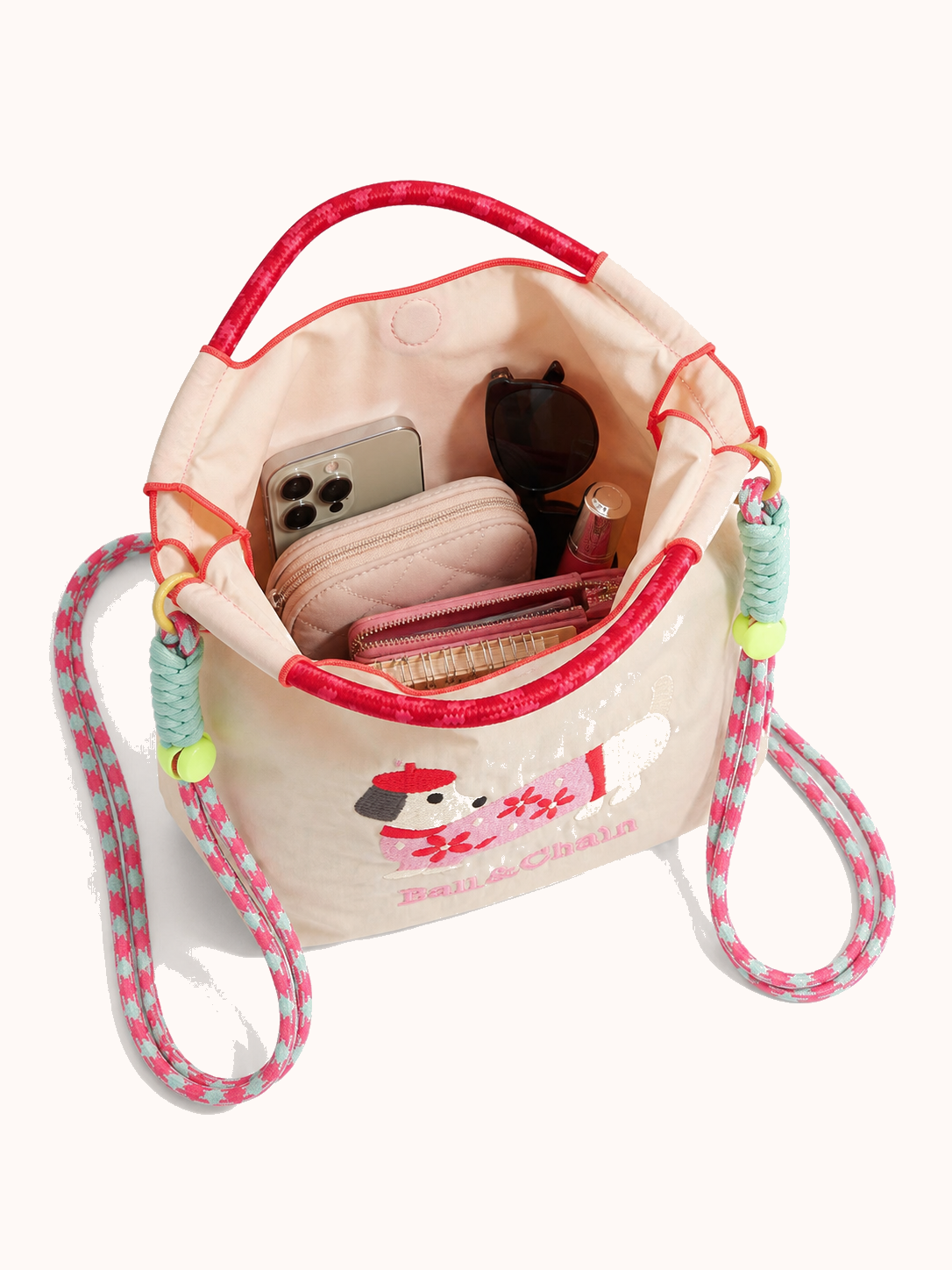 Open bag with everyday accessories