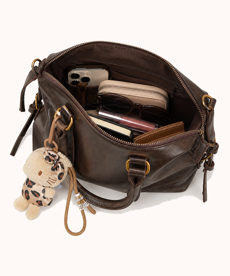 Open bag with everyday accessories