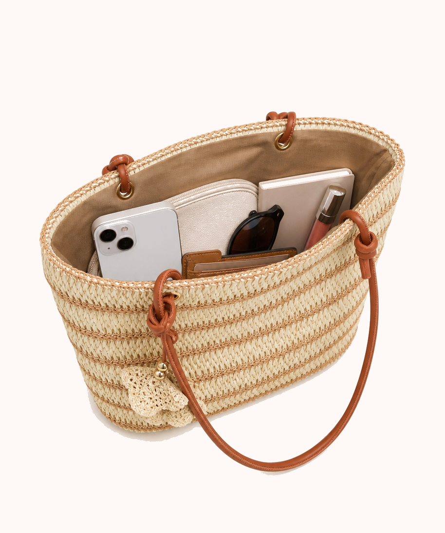 Open bag with everyday accessories