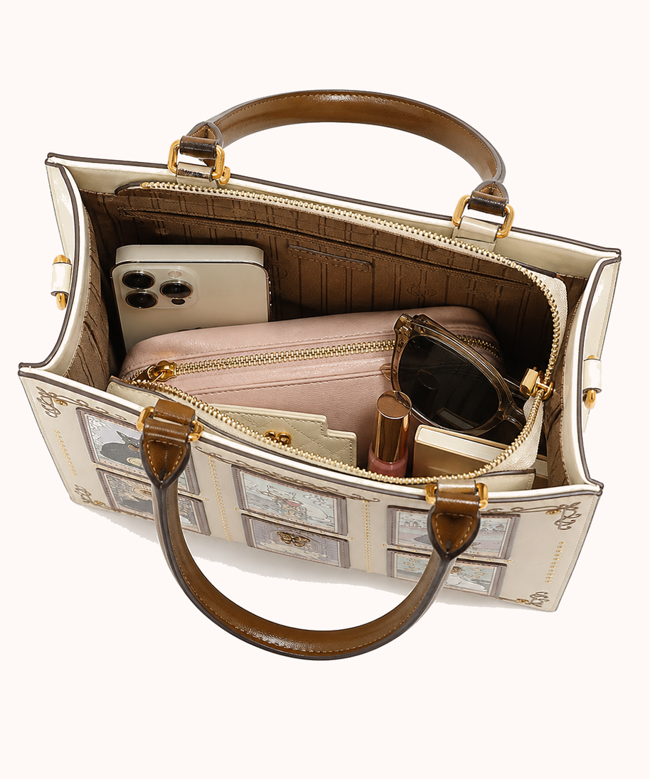 Open bag with everyday accessories