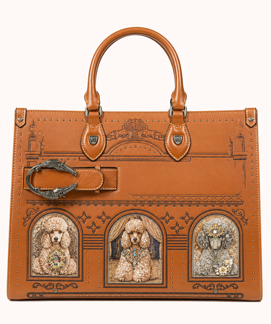 776-02 Caramel Color with Poodle (Medium Size) front view