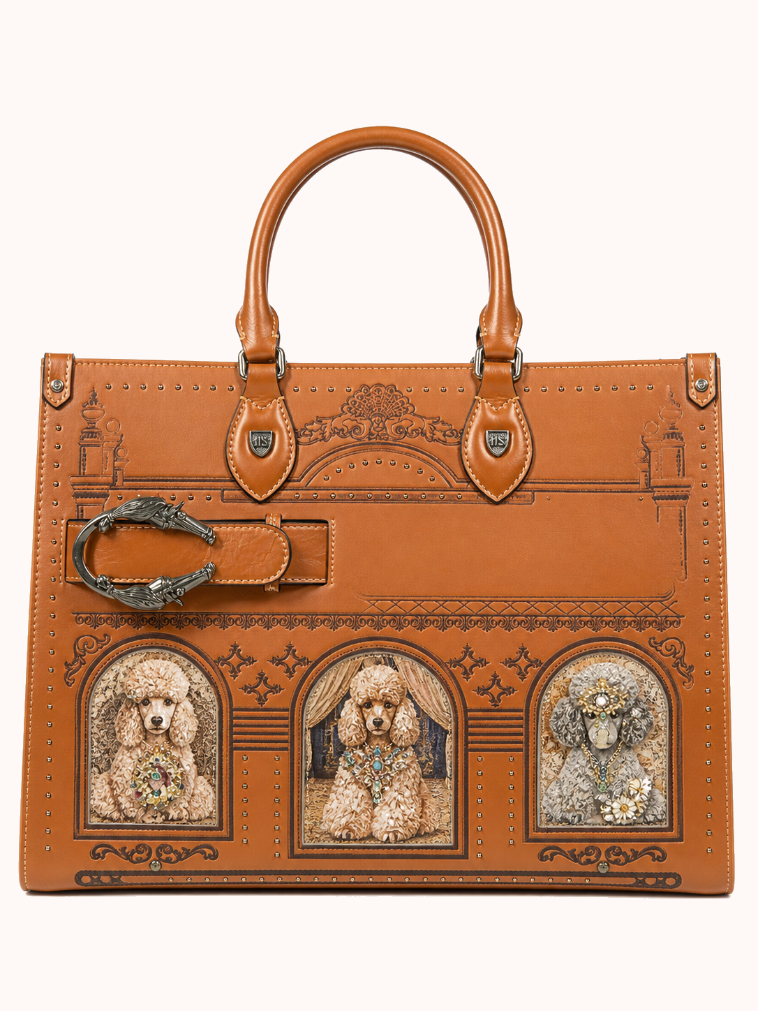 776-02 Caramel Color with Poodle (Medium Size) front view