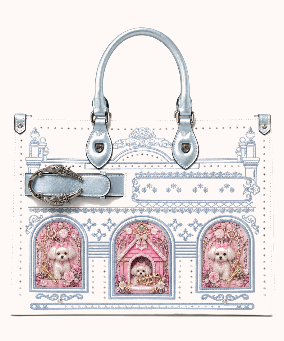 776-01 Pink with Girly Puppy House (Trumpet) front view