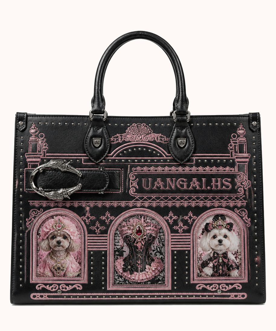 776-01 Black and Pink with Sweet and Cool Noble Dog (Small Size) front view