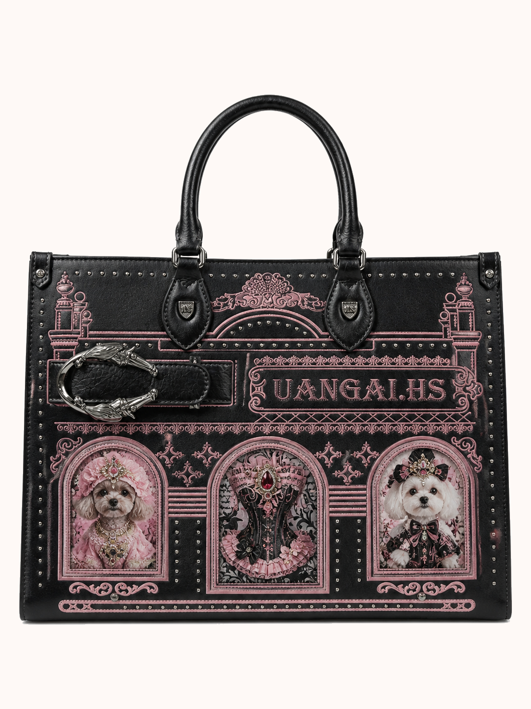 776-01 Black and Pink with Sweet and Cool Noble Dog (Small Size) front view