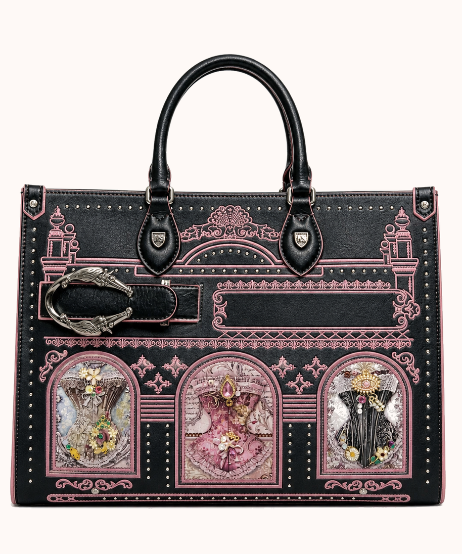 776-03 Black and Pink with Sweet and Cool Noble Dog (Large Size) front view