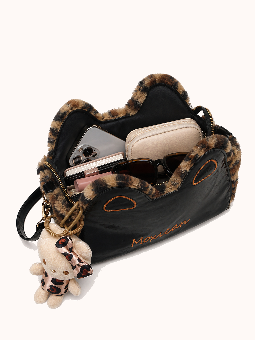 Open bag with everyday accessories