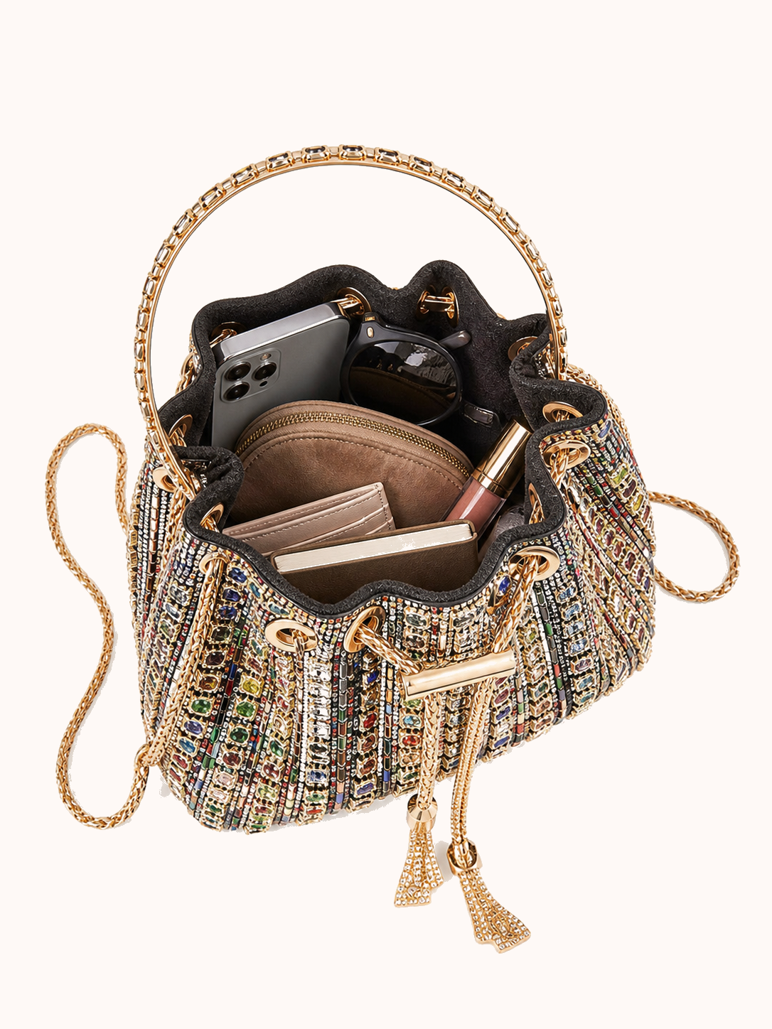 Open bag with everyday accessories