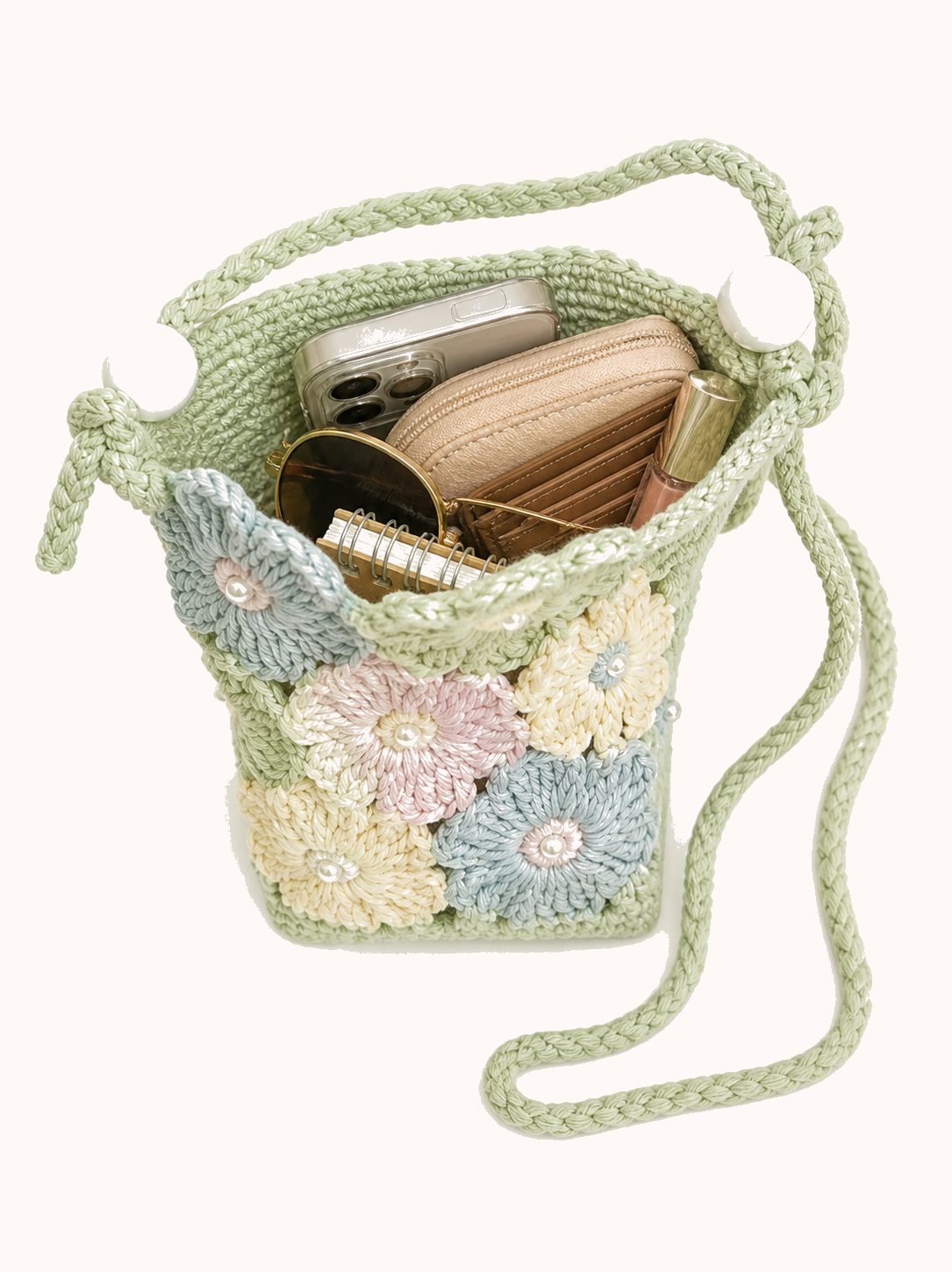 Open bag with everyday accessories