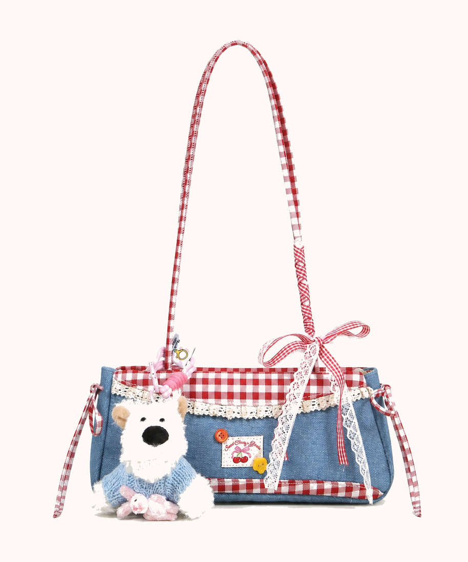 Bonnie Denim Shoulder Bag — front view