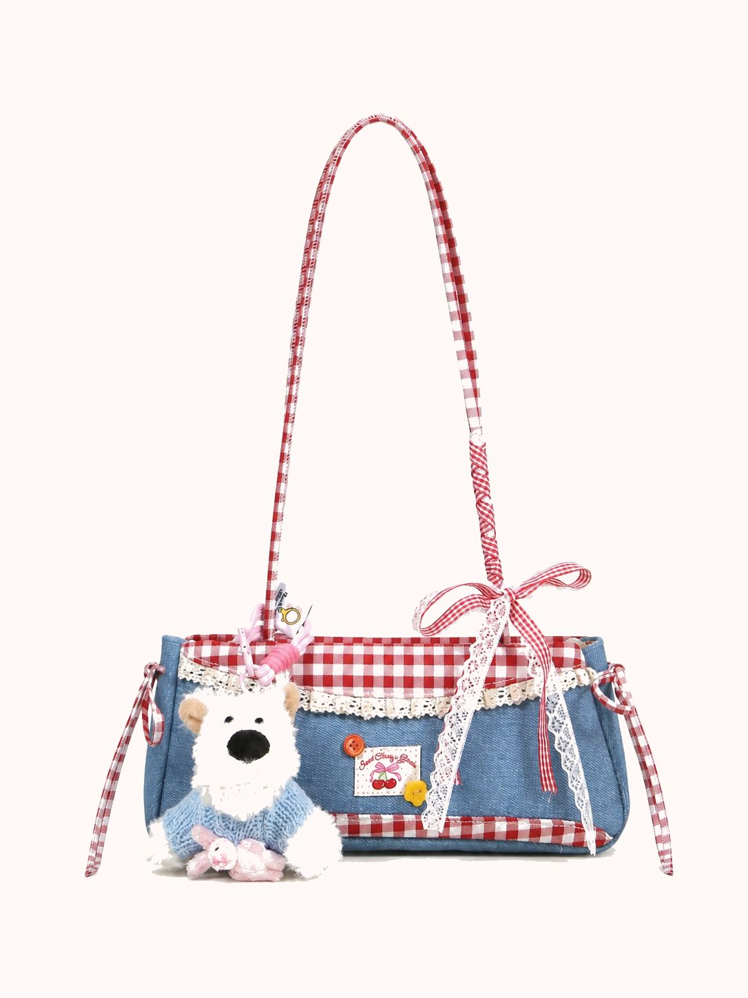Bonnie Denim Shoulder Bag — front view