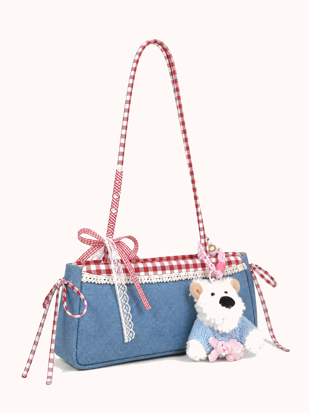 Bonnie Denim Shoulder Bag — rear three-quarter view
