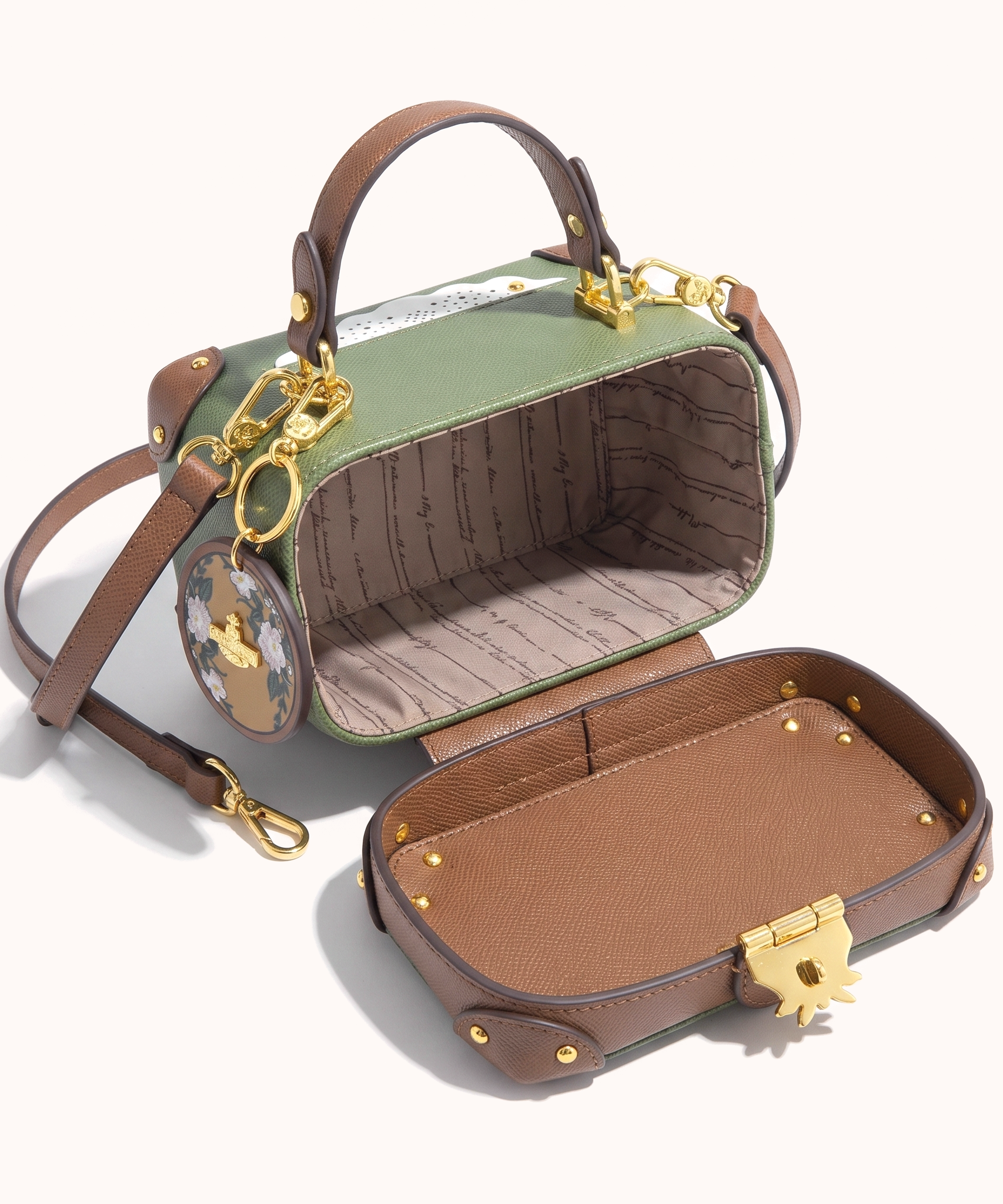 Bestickte Lacewing-Tasche mit kurzem Henkel