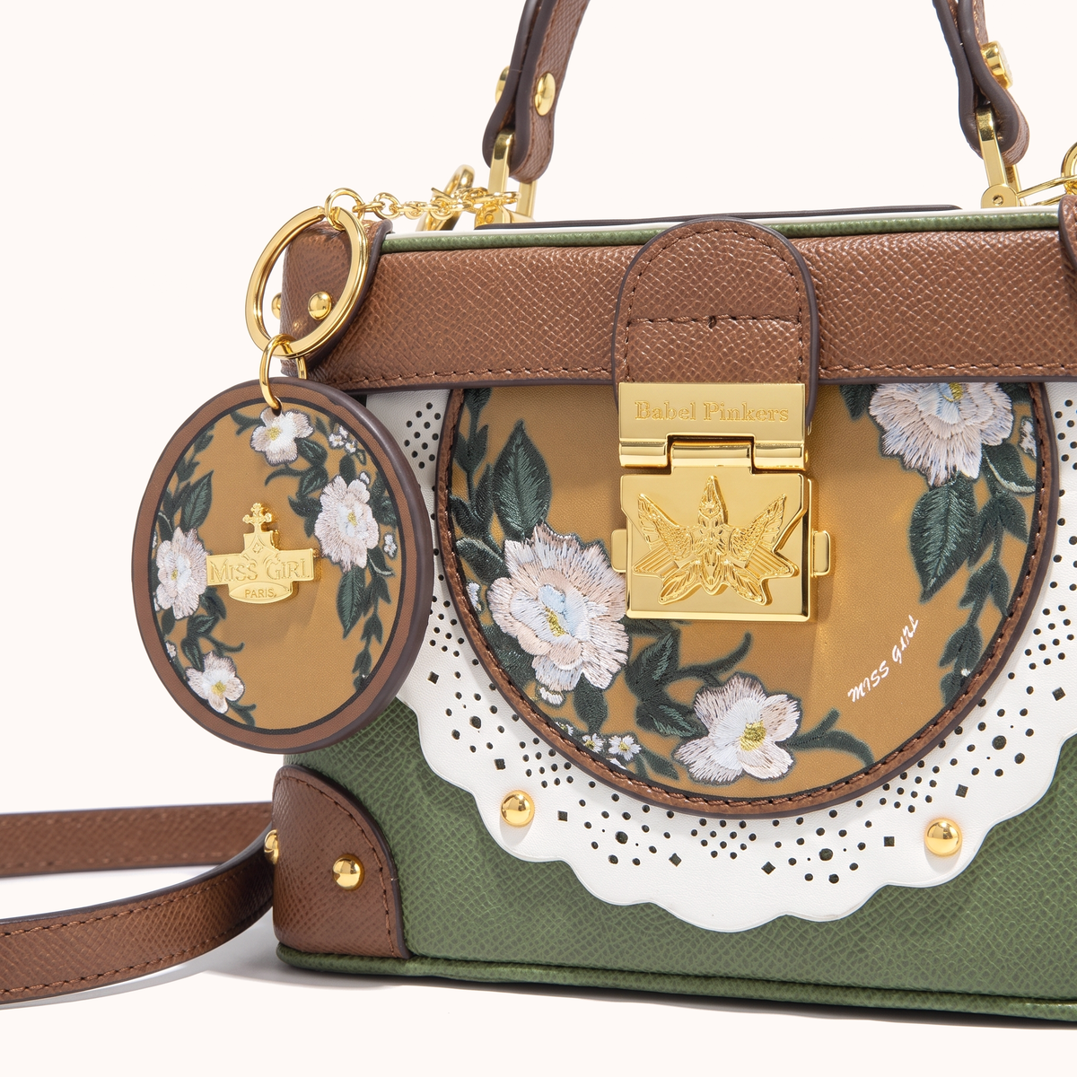 Bestickte Lacewing-Tasche mit kurzem Henkel