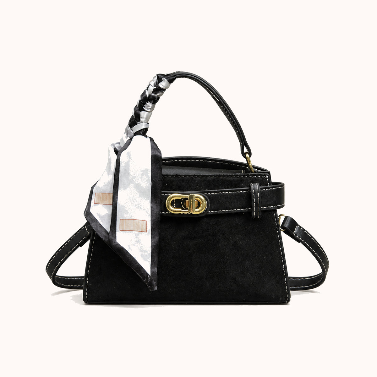 ARIPPULA FEF9F6 | camel-suede-top-handle-bag | close quality | 115__camel-suede-top-handle-bag__black__front.webp