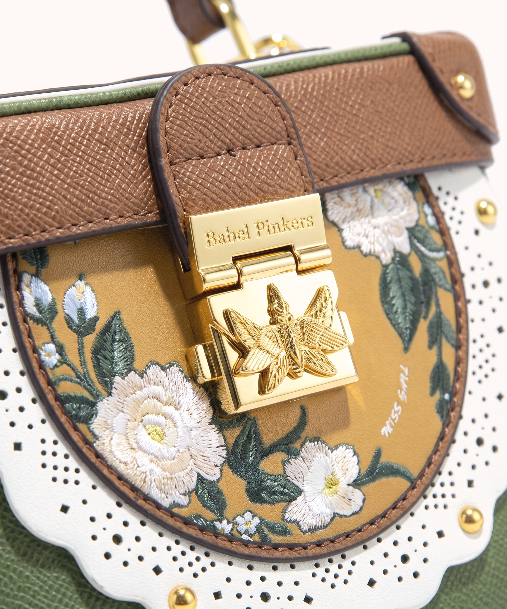 Bestickte Lacewing-Tasche mit kurzem Henkel