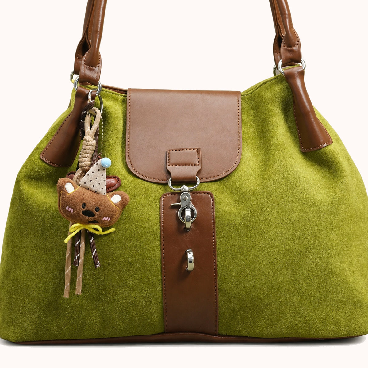 ARIPPULA FEF9F6 | olive-suede-tote | close quality | 127__olive-suede-tote__close-quality.webp