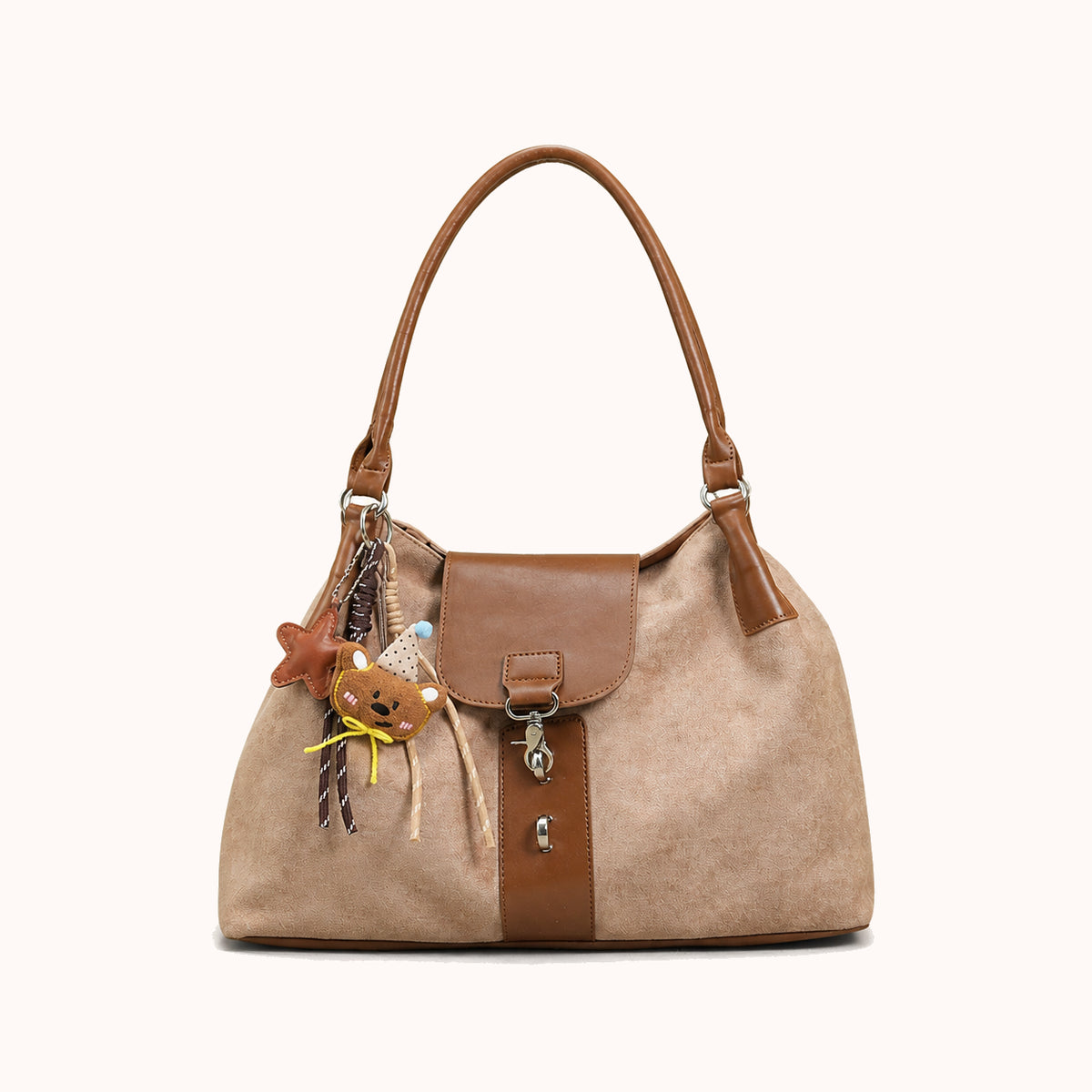 ARIPPULA FEF9F6 | olive-suede-tote | close quality | 128__olive-suede-tote__light-khaki__front.webp