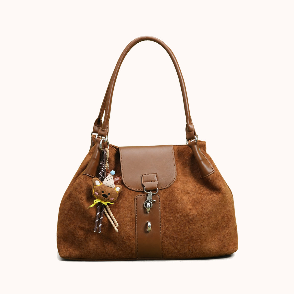 ARIPPULA FEF9F6 | olive-suede-tote | close quality | 129__olive-suede-tote__brown__front.webp