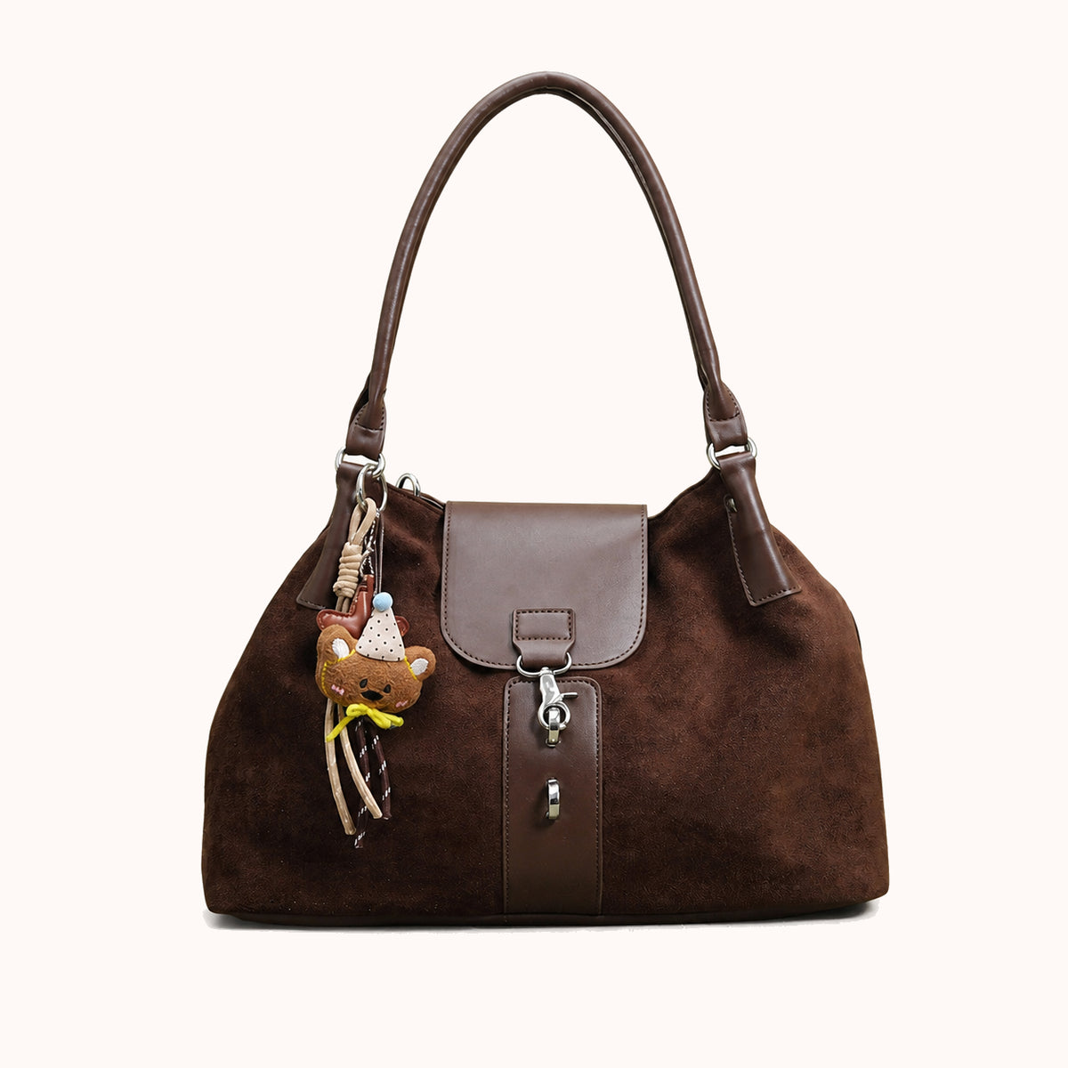 ARIPPULA FEF9F6 | olive-suede-tote | close quality | 130__olive-suede-tote__coffee__front.webp