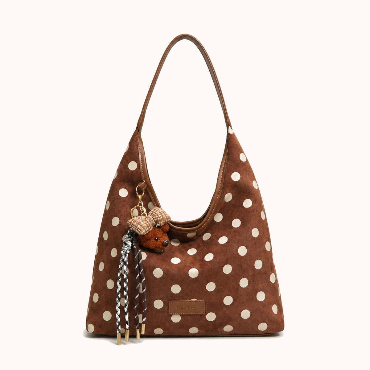 ARIPPULA FEF9F6 | speckle-polka-dot-shoulder-bag | close quality | 134__speckle-polka-dot-shoulder-bag__brown__front.webp
