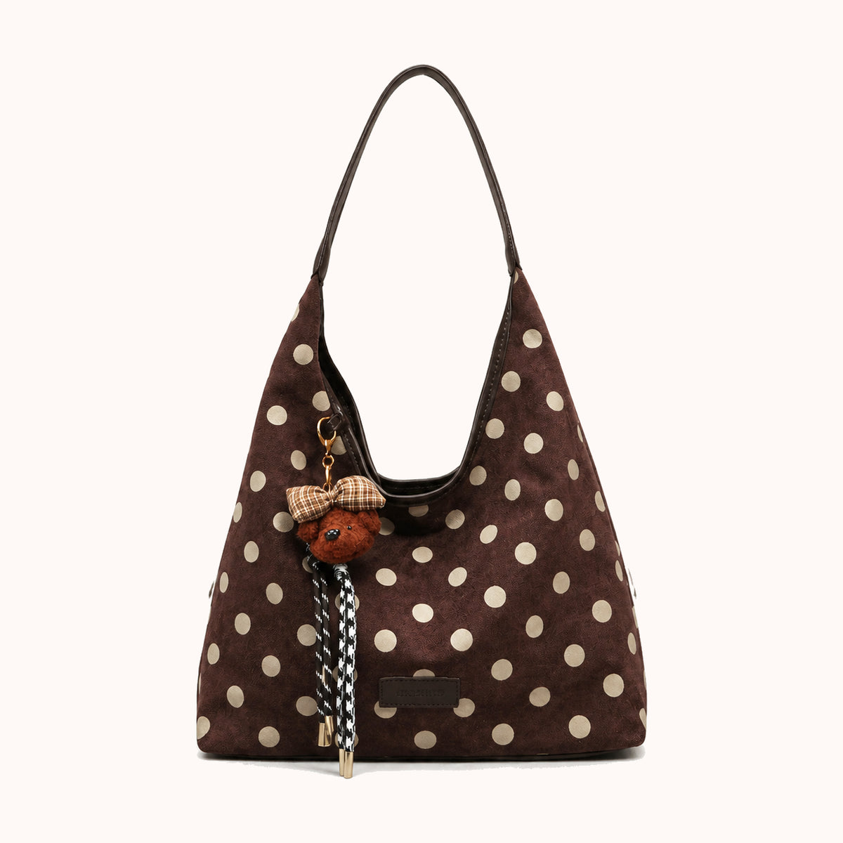 ARIPPULA FEF9F6 | speckle-polka-dot-shoulder-bag | close quality | 135__speckle-polka-dot-shoulder-bag__coffee__front.webp