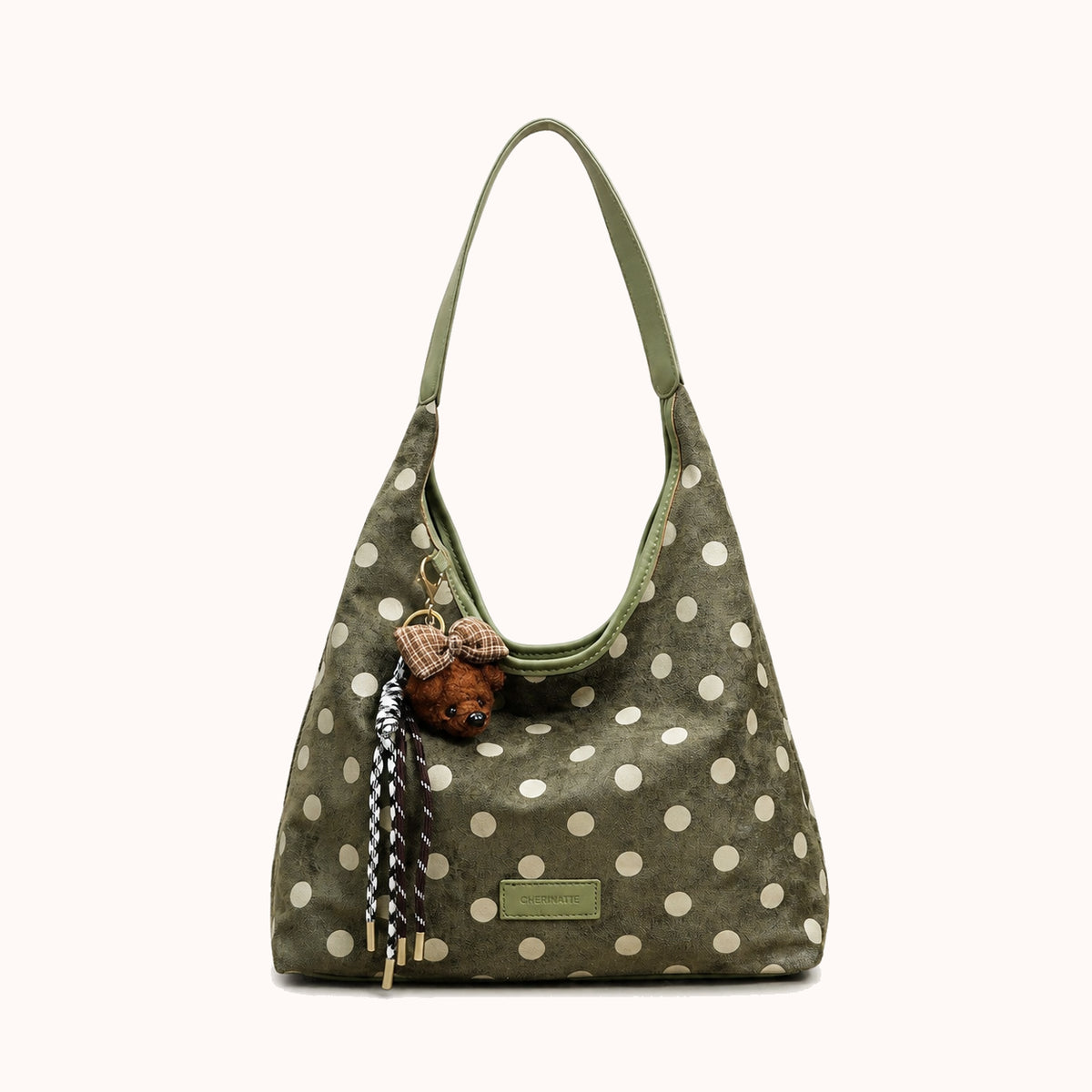 ARIPPULA FEF9F6 | speckle-polka-dot-shoulder-bag | close quality | 136__speckle-polka-dot-shoulder-bag__green__front.webp