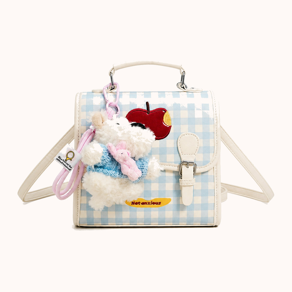 ARIPPULA FEF9F6 | vichy-gingham-backpack | close quality | 143__vichy-gingham-backpack__white__front.webp
