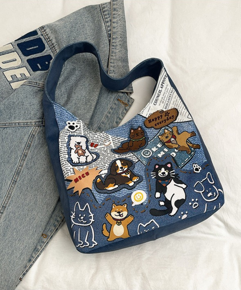Canella Dog Print Shoulder Bag