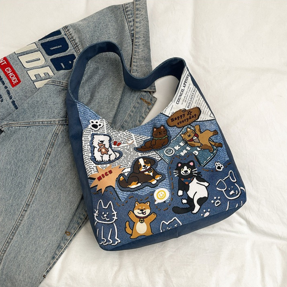 Canella Dog Print Shoulder Bag