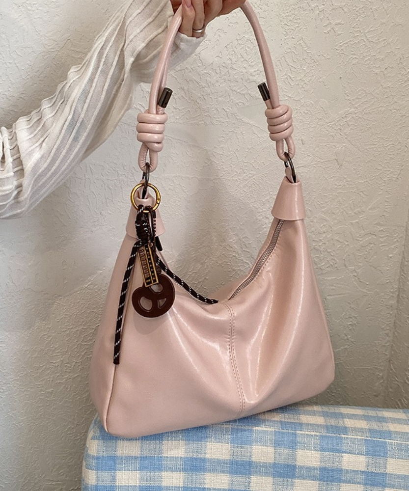Léonie Glossy Hobo Bag